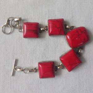 Red and Silver Bracelet